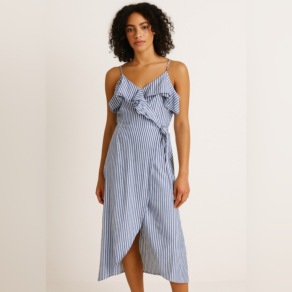 Blue and White Striped Top